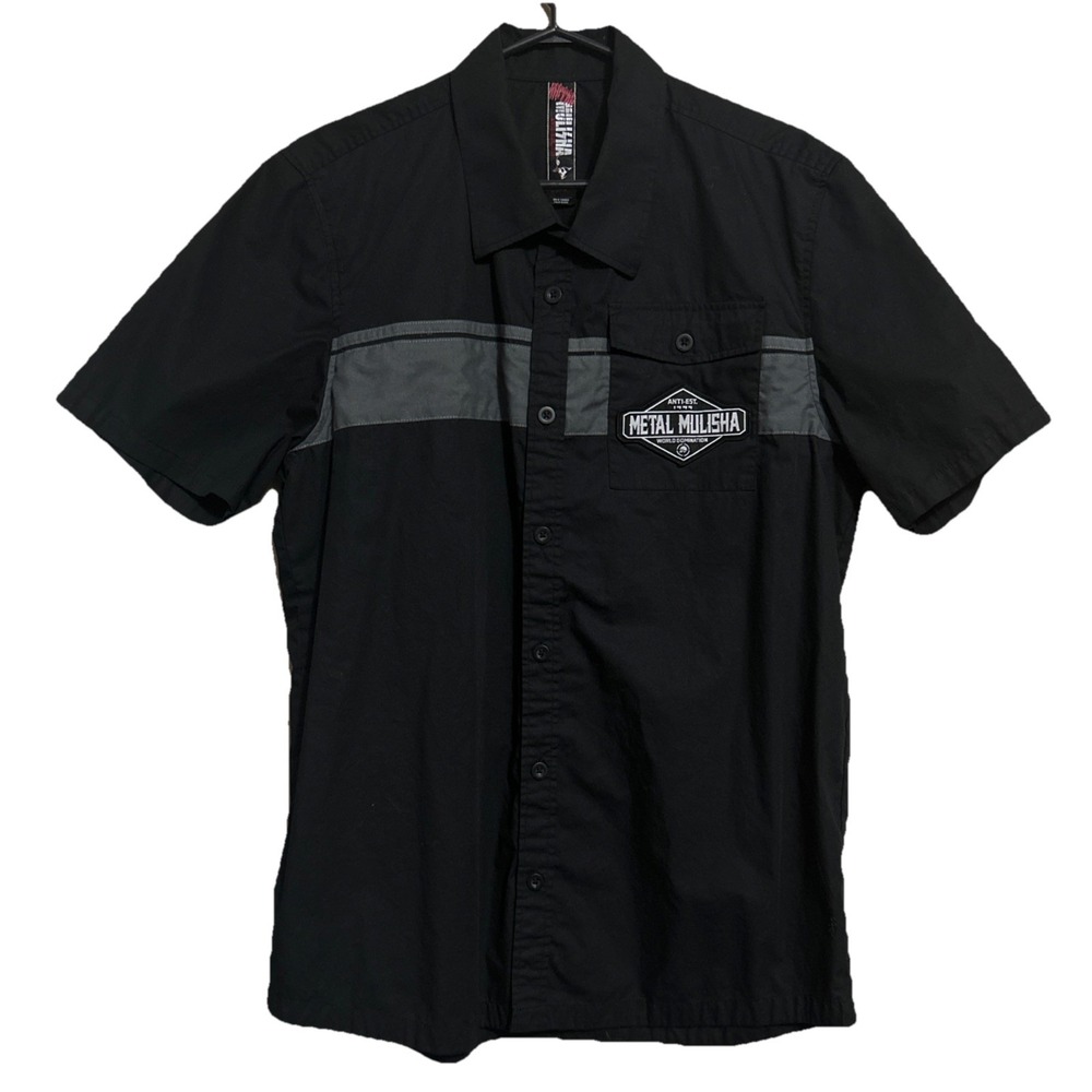 Metal Mulisha L Short Sleeve Button Up Mechanic Shirt RN120953 CA32350 Men's